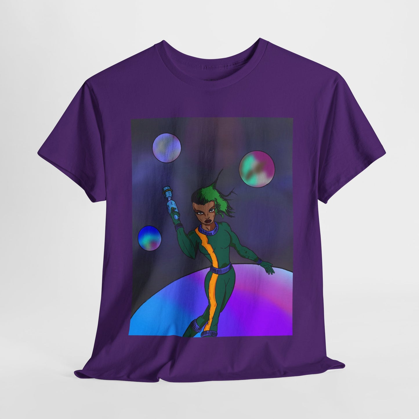 Cosmic Hero Vibe Tee - Unisex Heavy Cotton Tee, Space Art Shirt, Retro Sci-Fi T-Shirt, Gift for Space Lovers, Unique Graphic Tee