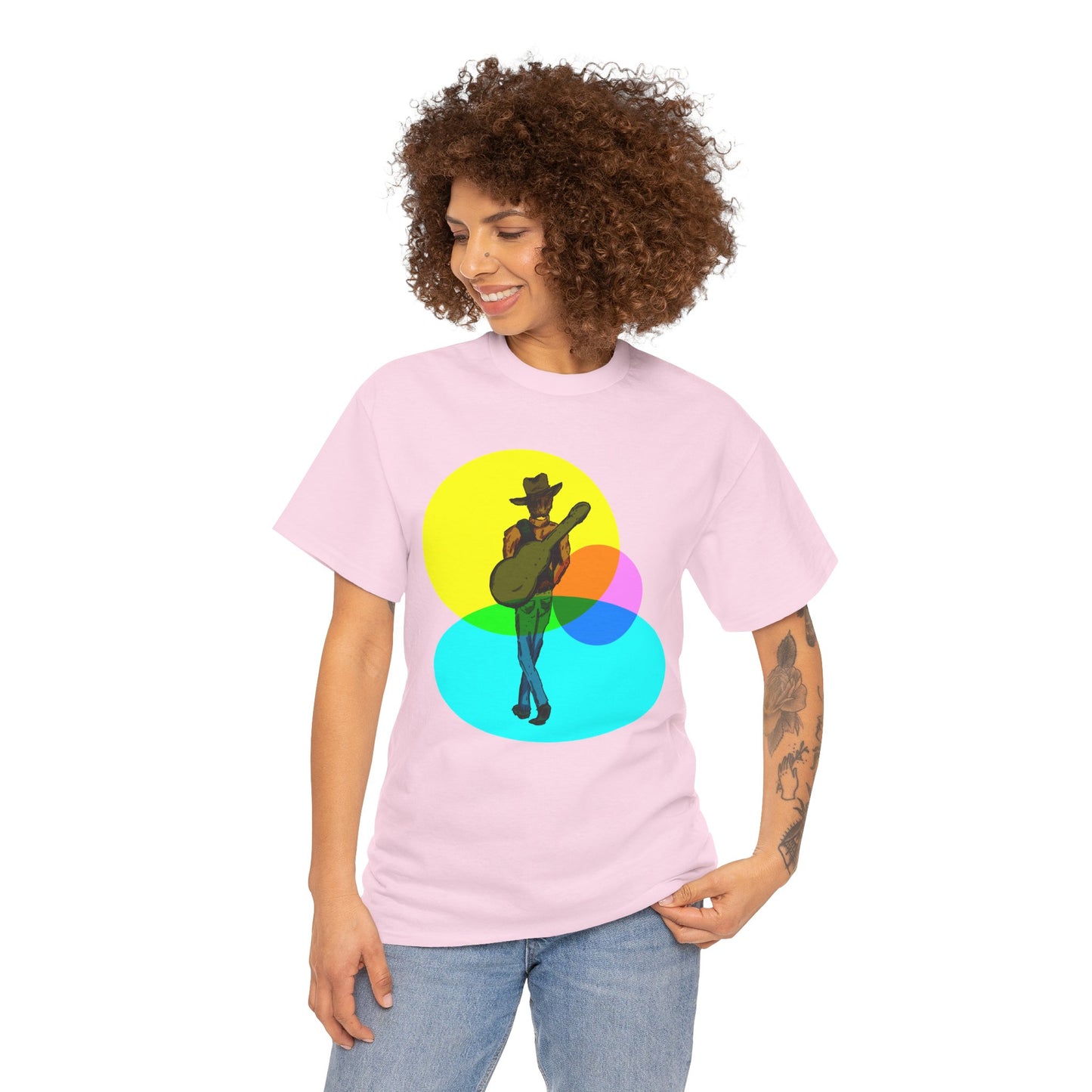 Cowboy Guitar Tee — Colorful Music T‑Shirt