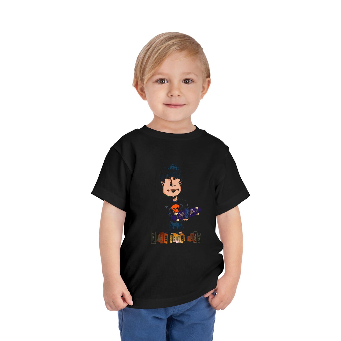 Toddler Tee — Cute Rude Skater Dude Kid Skateboard Graphic Shirt