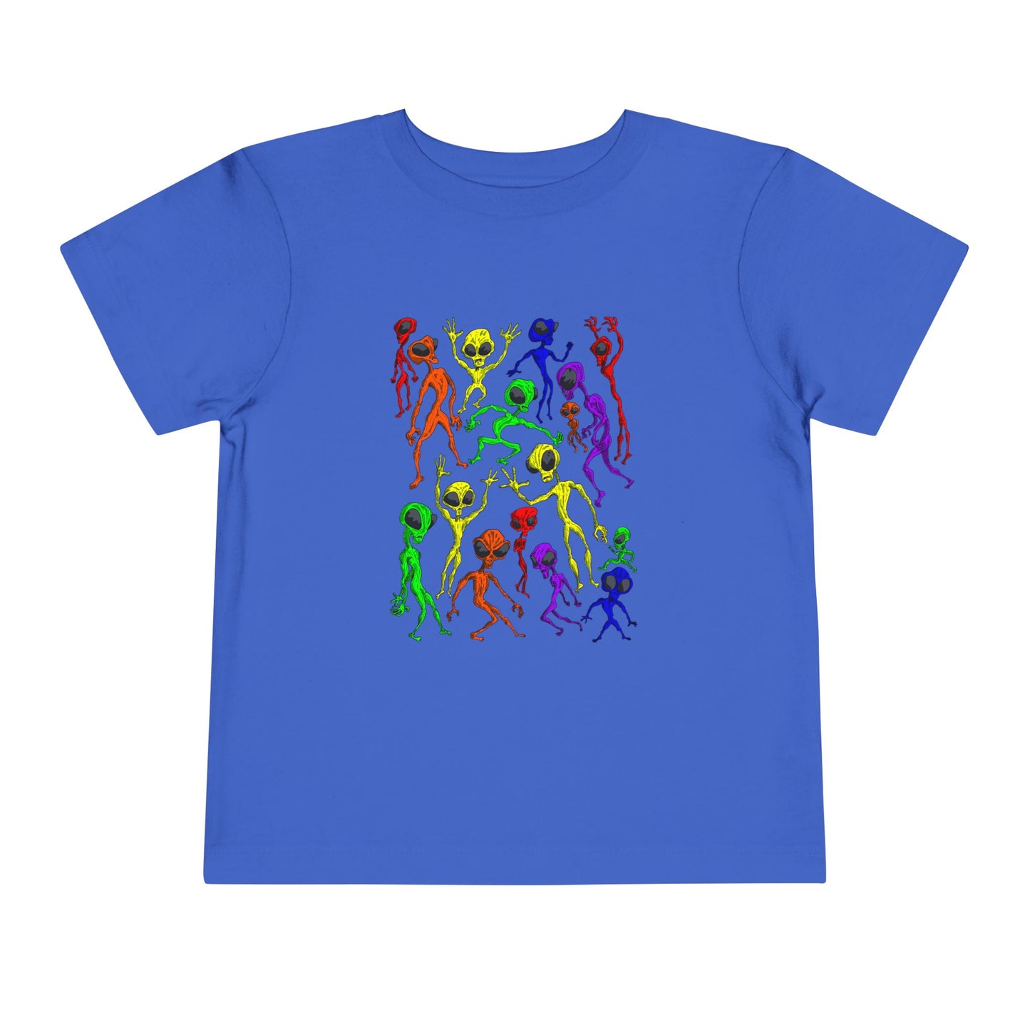 Alien Dance Party - Toddler Tee — Colorful Dancing Aliens Graphic Shirt