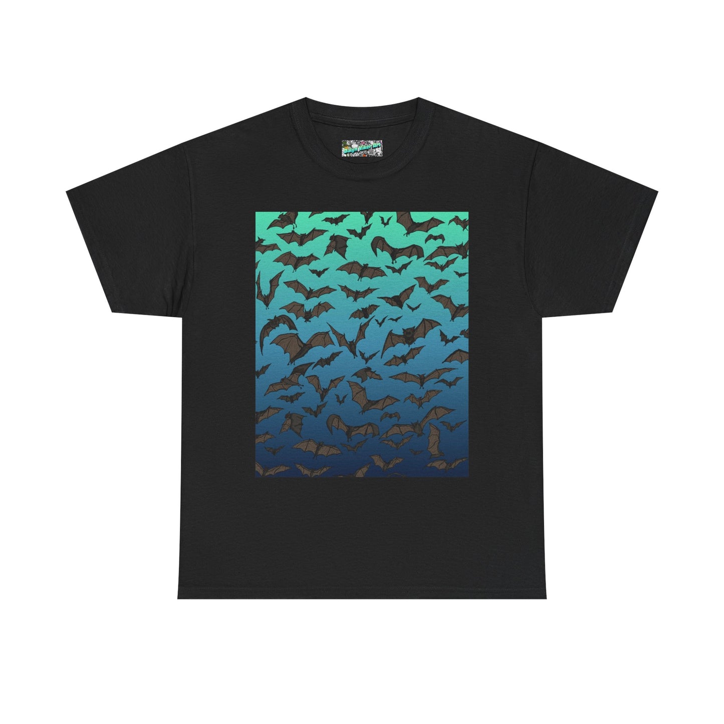 Bat Swarm Graphic Tee — Gradient Night Flight T-Shirt