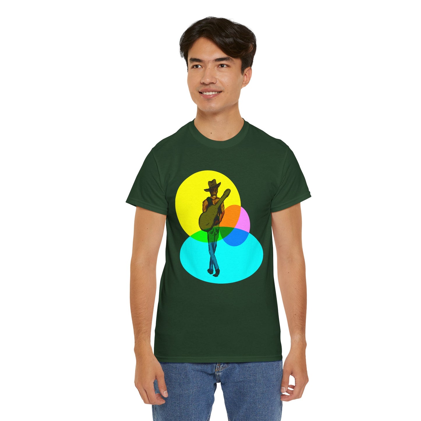 Cowboy Guitar Tee — Colorful Music T‑Shirt