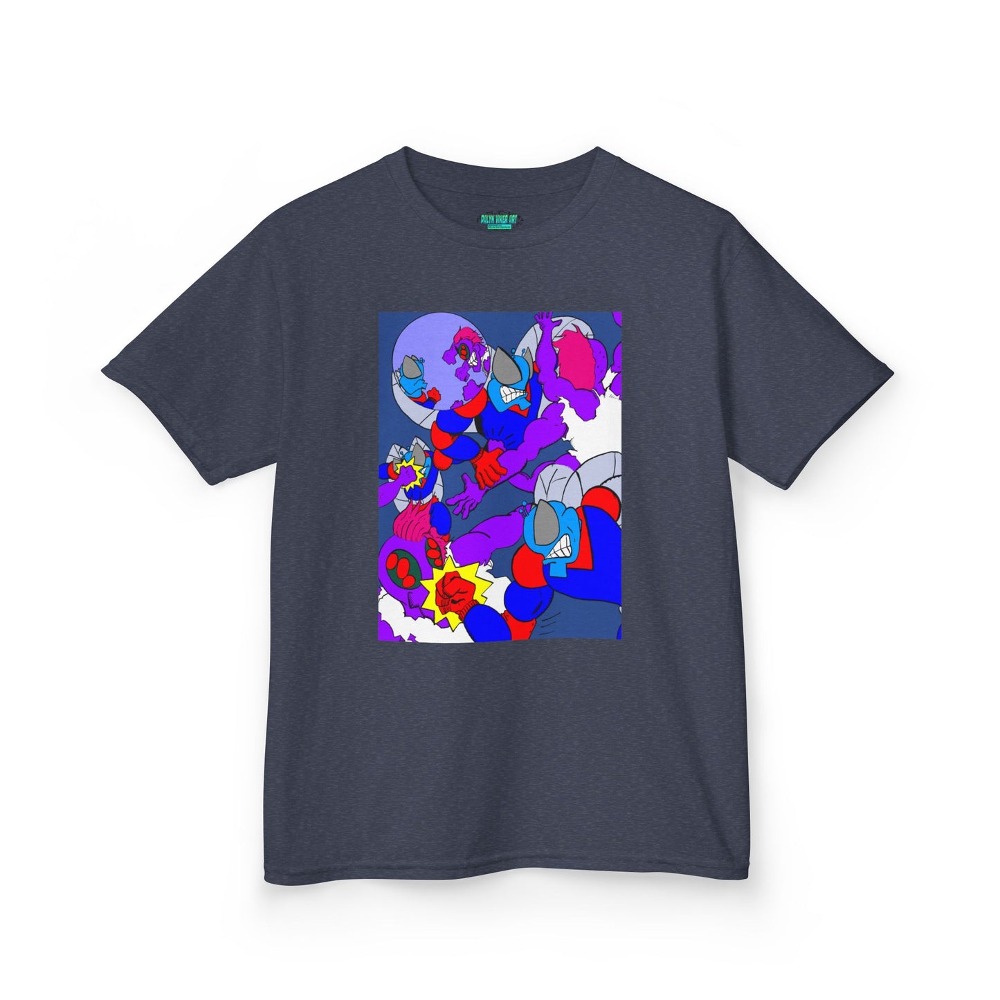 The Astounding Astro-Fly vs The Spiders! Colorful Cartoon Kids Heavy Cotton™ Tee - Fun & Playful Design