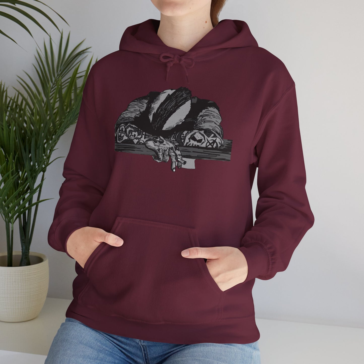 Punk and Done Unisex Hoodie with Artistic Design, Cozy Streetwear, Graphic Sweatshirt for Casual Vibes, Perfect Gift for Any Occasion