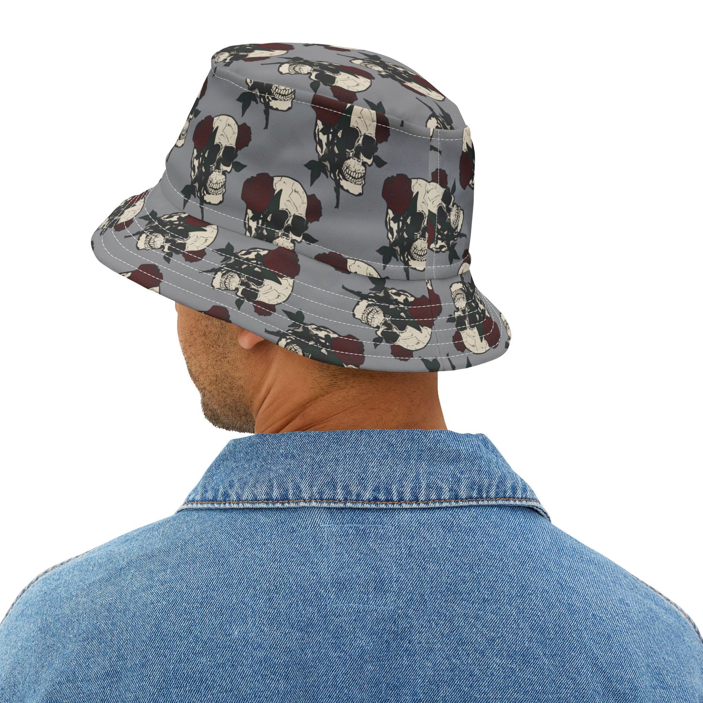 Stylish Skull & Rose Bucket Hat | Trendy Outdoor Accessory