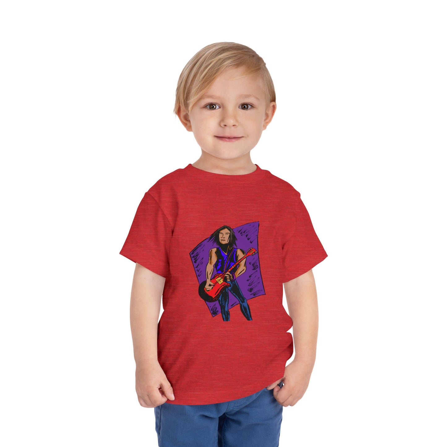 Toddler Tee — Rock Star Guitarist Graphic Kids Shirt