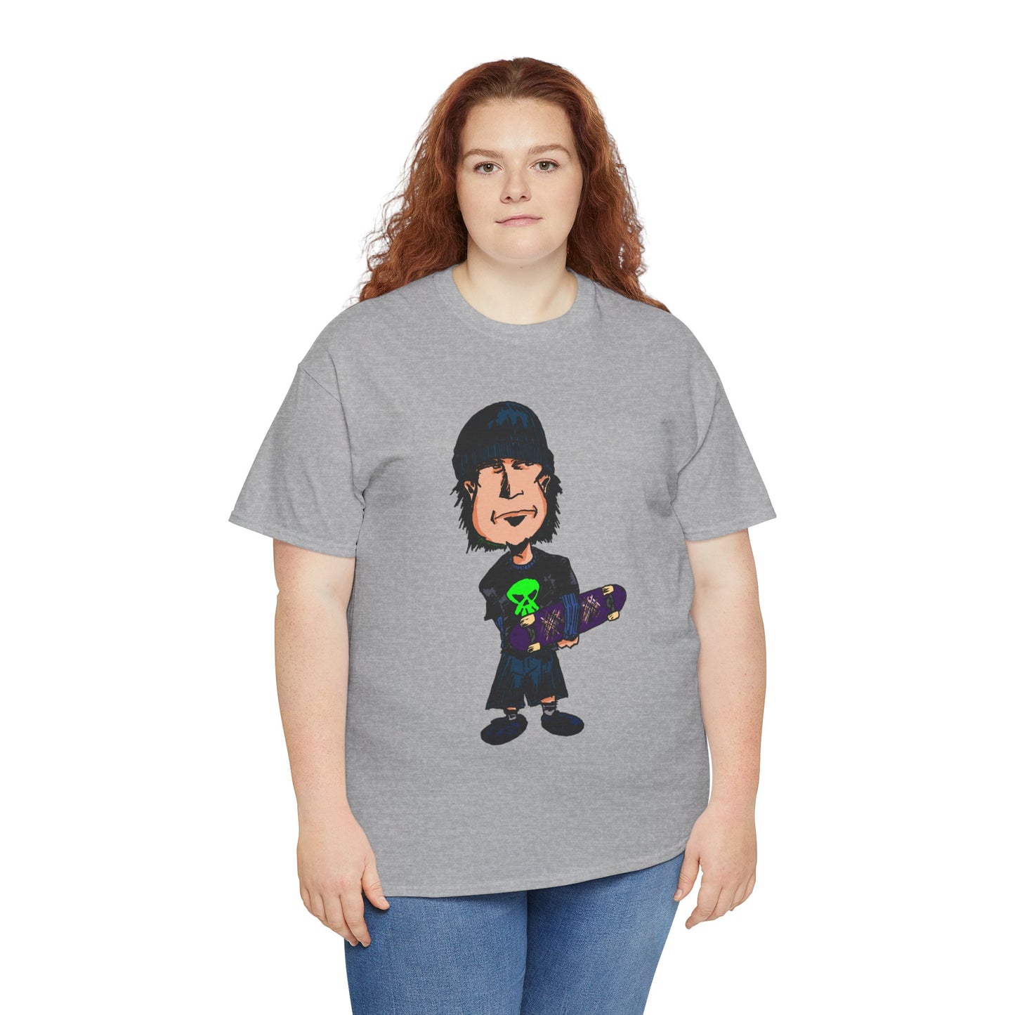 Rude Skater Dude - Skate Punk Cartoon Tee – Boy with Skateboard Graphic Shirt