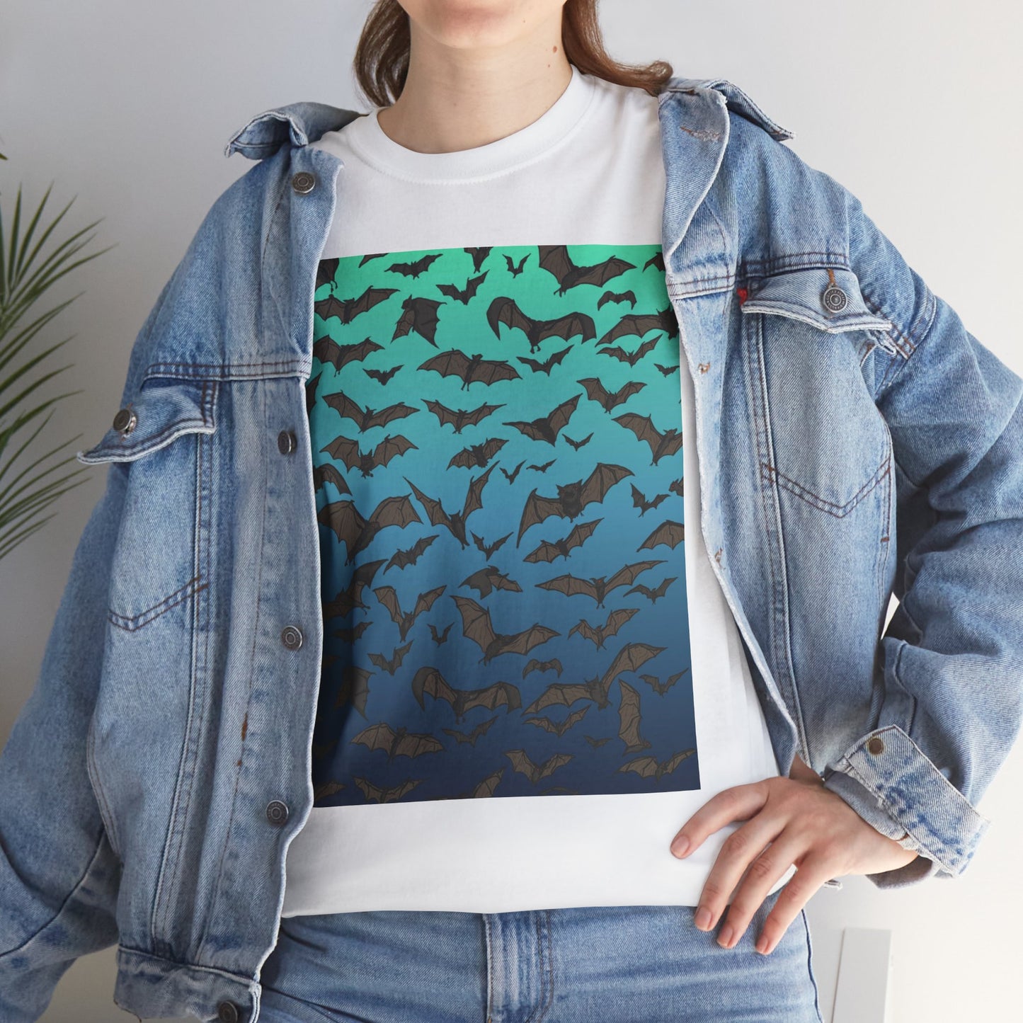 Bat Swarm Graphic Tee — Gradient Night Flight T-Shirt