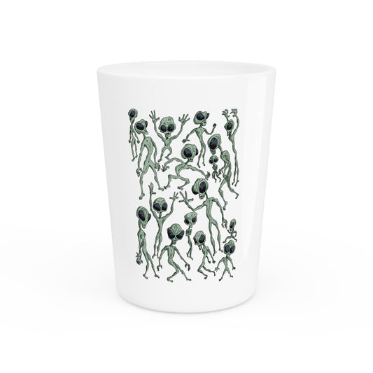 Alien Dance Party Inspired Shot Glass, Unique Party Favors, Sci-Fi Barware, Gift for Alien Enthusiasts, Fun Home Decor, Collectibles