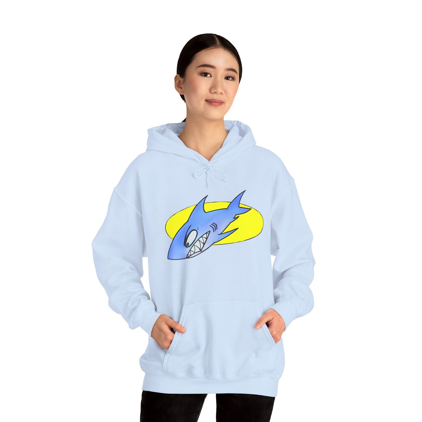 Cool Shark Graphic Hoodie - Unisex Heavy Blend Sweatshirt for Ocean Lovers, Gift for Men and Women, Beach Vibes, Casual Wear, Unique Design