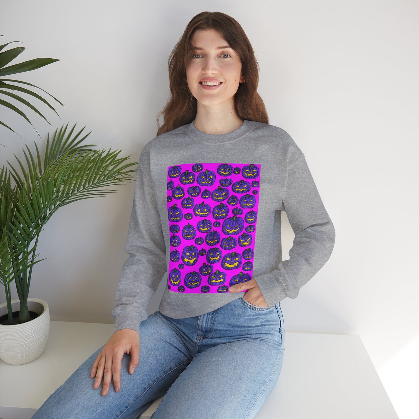 Halloween Pumpkin Crewneck Sweatshirt