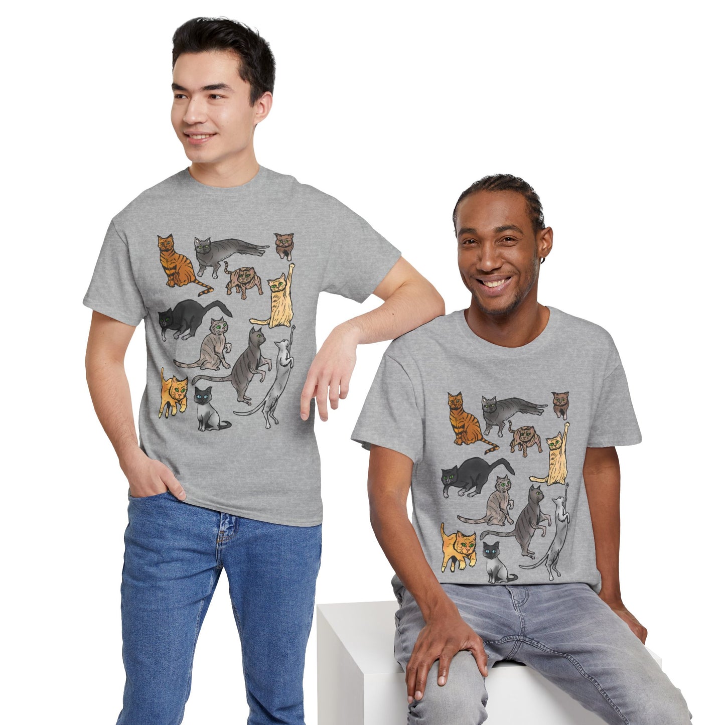 Cats Collage T-Shirt — Cute Cat Illustration Tee for Cat Lovers