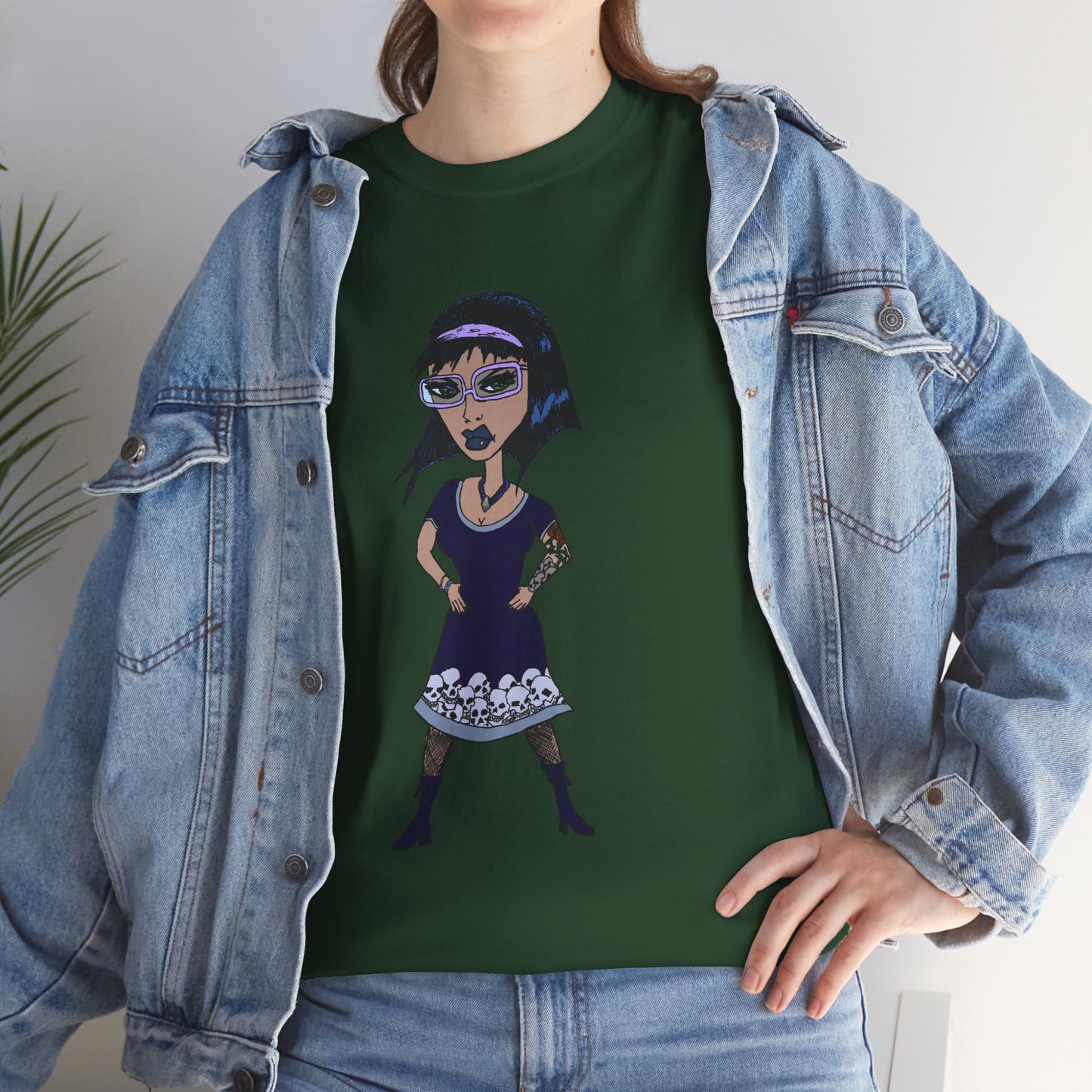 Gothic Doll T-Shirt — Retro Vampire Girl Graphic Tee