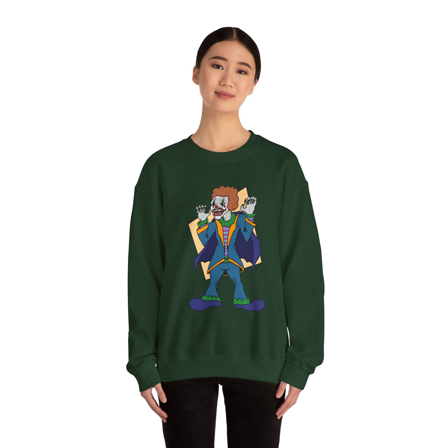 Vampire Clown Funny Horror-Inspired Unisex Crewneck Sweatshirt