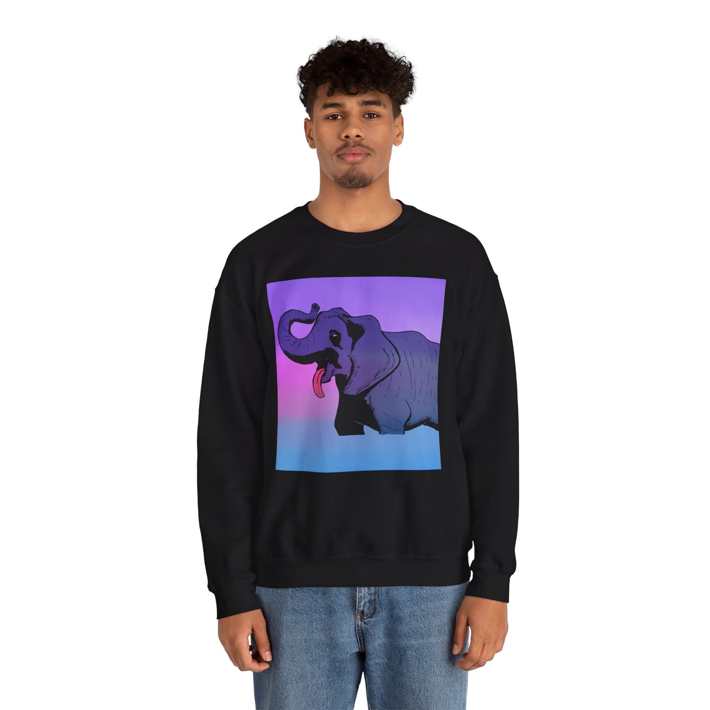 Elephant Art Unisex Crewneck Sweatshirt – Vibrant and Cozy Statement Piece