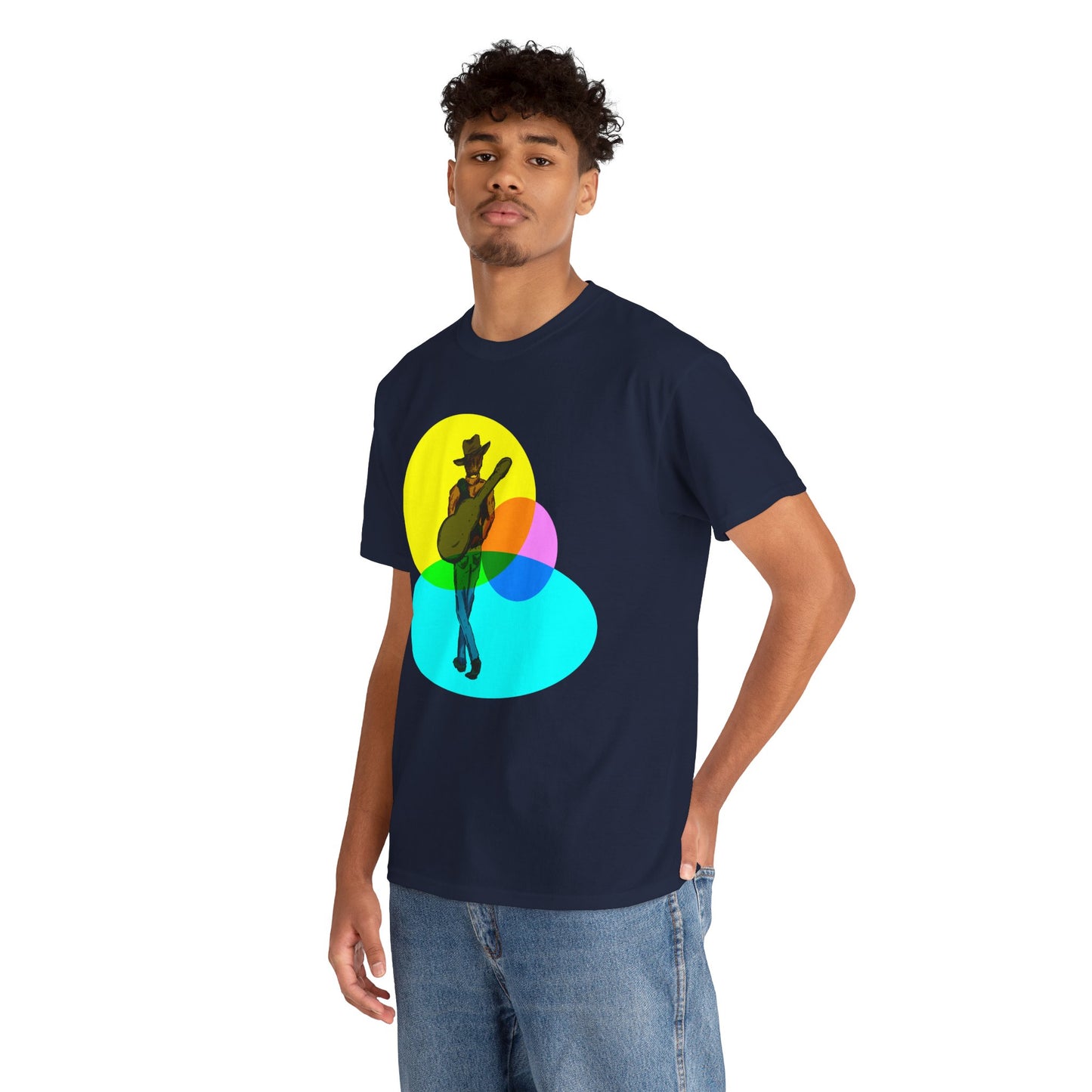 Cowboy Guitar Tee — Colorful Music T‑Shirt