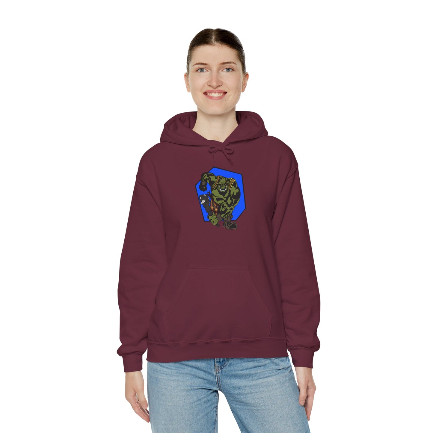 Heroic Monster Hooded Sweatshirt, Cozy Casual, Gift for Gamer, Geek Wear, Unisex Hoodie, Birthday Present, Halloween Style