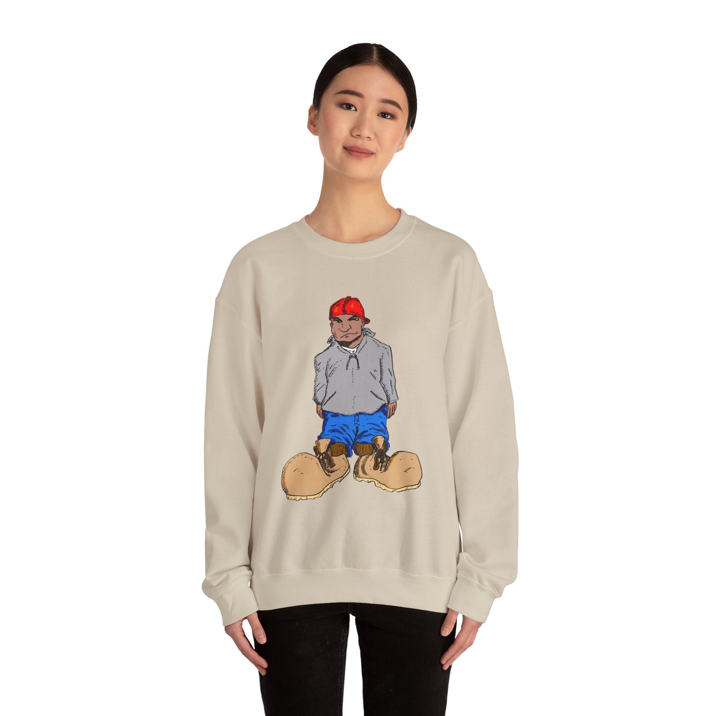 Urban Street Fun Character Boots Art Unisex Crewneck Sweatshirt