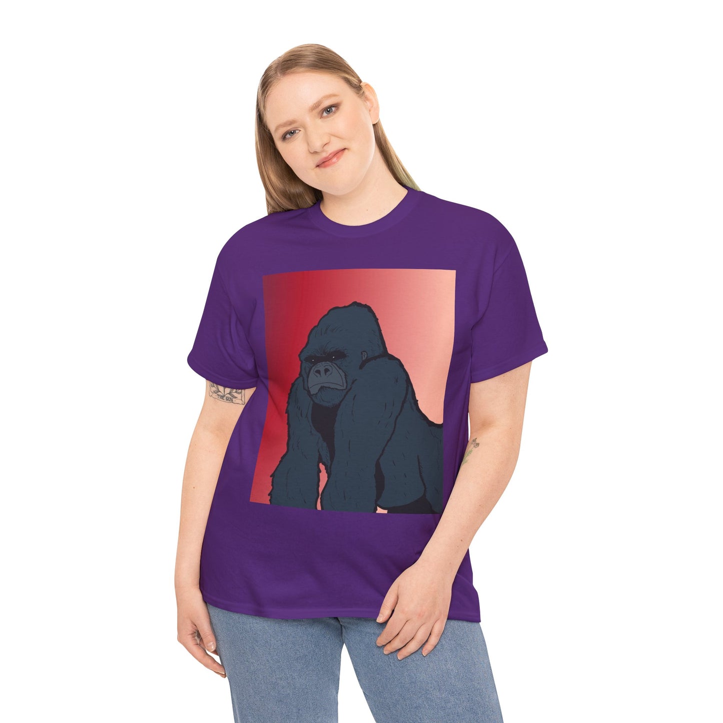Gorilla Graphic Tee — Vintage Sunset Primate Illustration Shirt