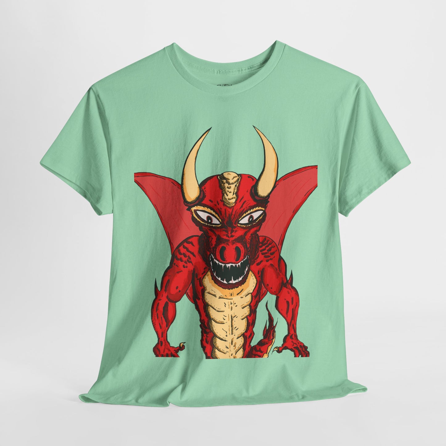 Bold Red Dragon Unisex Heavy Cotton Tee | Graphic Shirt for Anime Fans, Party Wear, Casual Outfit, Gift for Him/Her
