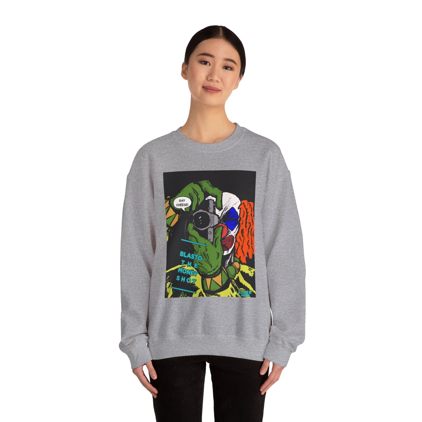 Blasto the Clown Retro Homage Graphic Crewneck Sweatshirt - 'Blast from the Past'