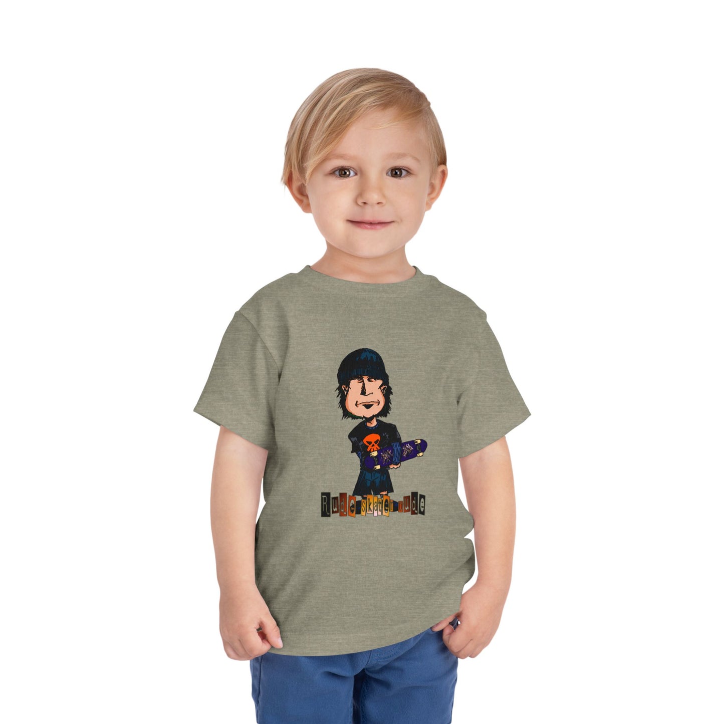 Toddler Tee — Cute Rude Skater Dude Kid Skateboard Graphic Shirt