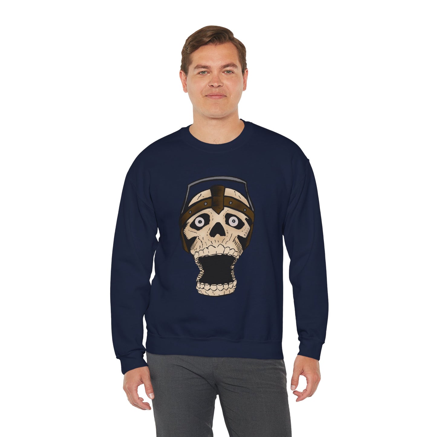 Screaming Skull Graphic Crewneck Sweatshirt - Unisex Heavy Blend™