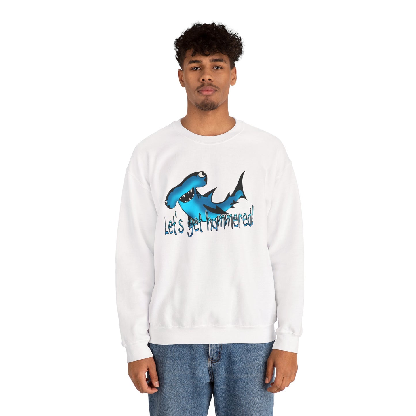 Harley Hammerhead Playful Shark Sweatshirt - 'Let's Get Hammered' Crewneck