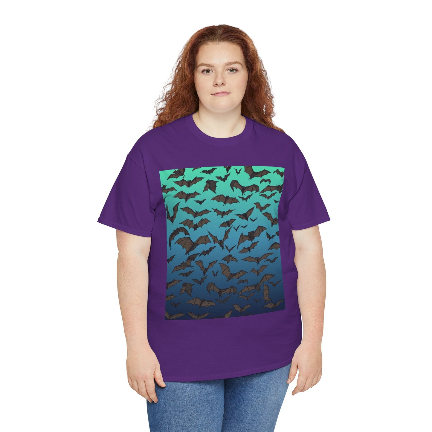 Bat Swarm Graphic Tee — Gradient Night Flight T-Shirt