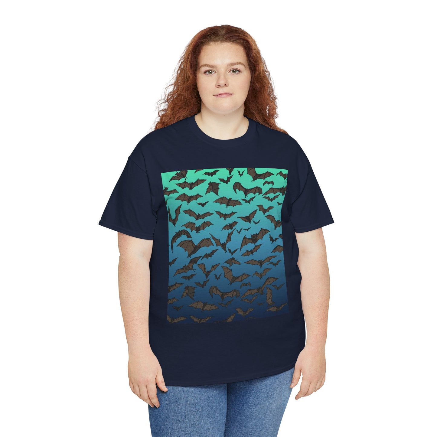 Bat Swarm Graphic Tee — Gradient Night Flight T-Shirt