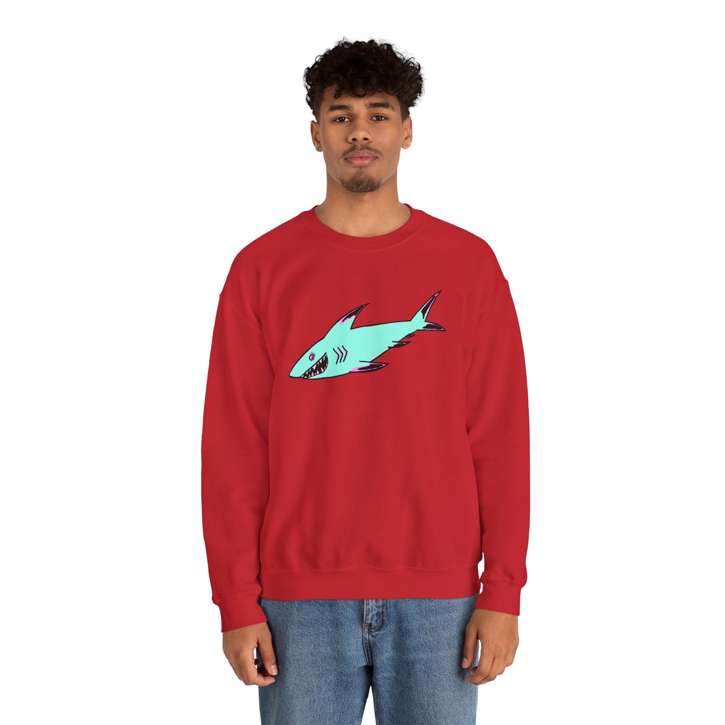 Charming Shark Graphic Sweatshirt - Unisex Heavy Blend™ Crewneck