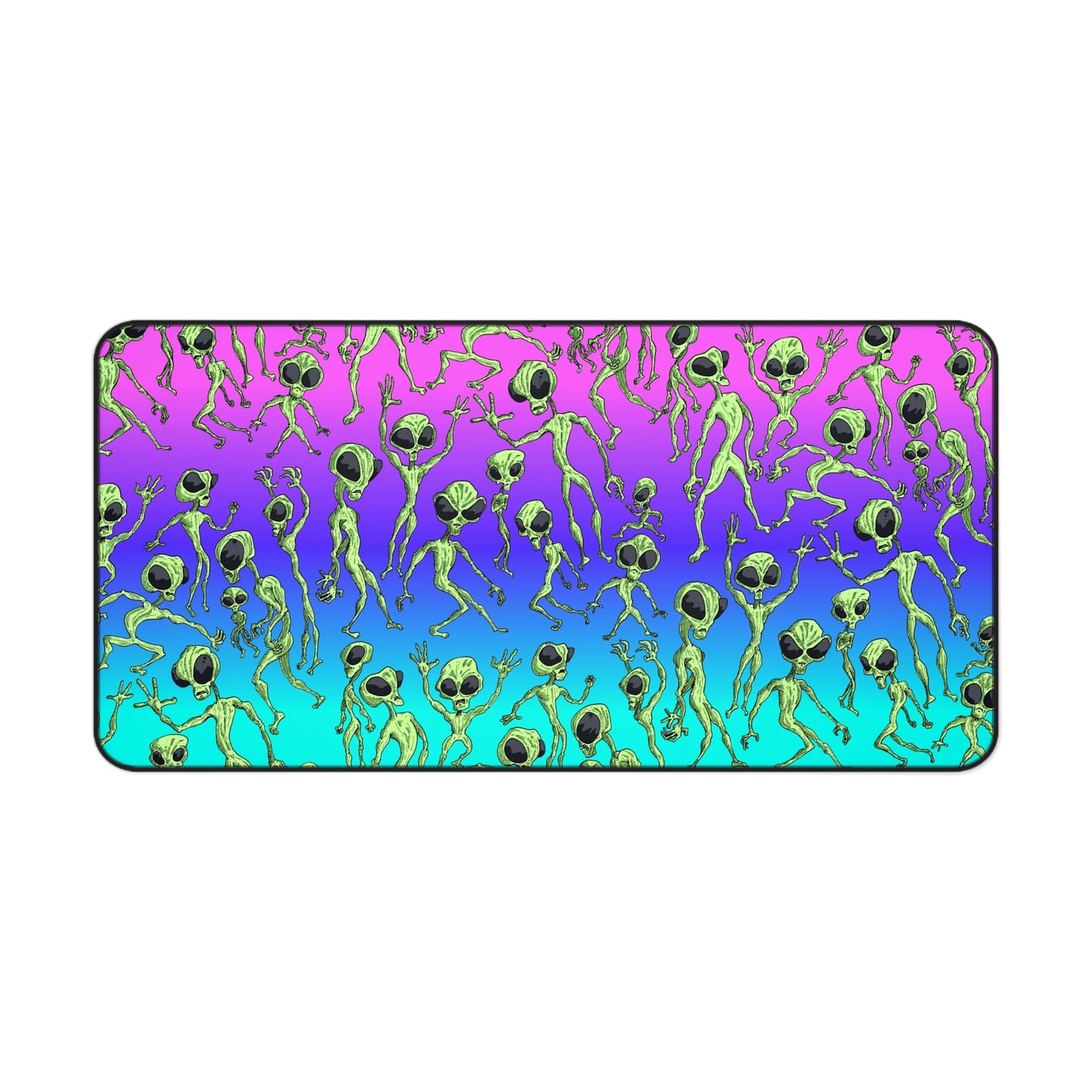 Alien Dance Gradient Desk Mat — Extraterrestrial Gaming Mouse Pad