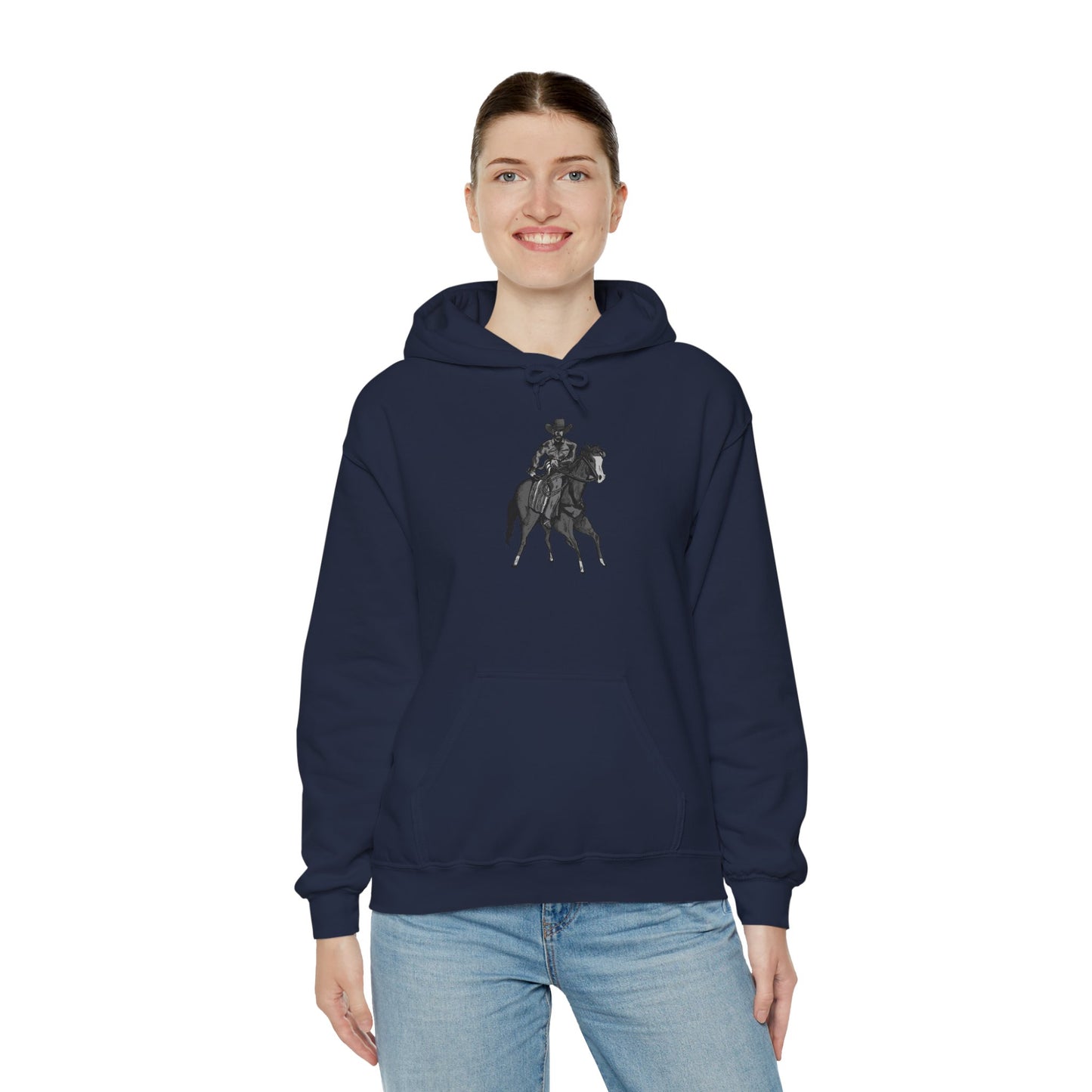 Horseback Rider Silhouette Hoodie – Western Equestrian Graphic Sweatshirt