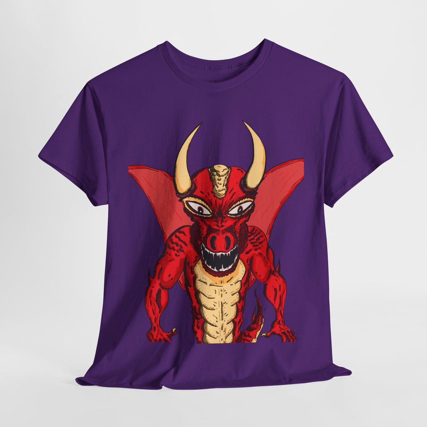 Bold Red Dragon Unisex Heavy Cotton Tee | Graphic Shirt for Anime Fans, Party Wear, Casual Outfit, Gift for Him/Her