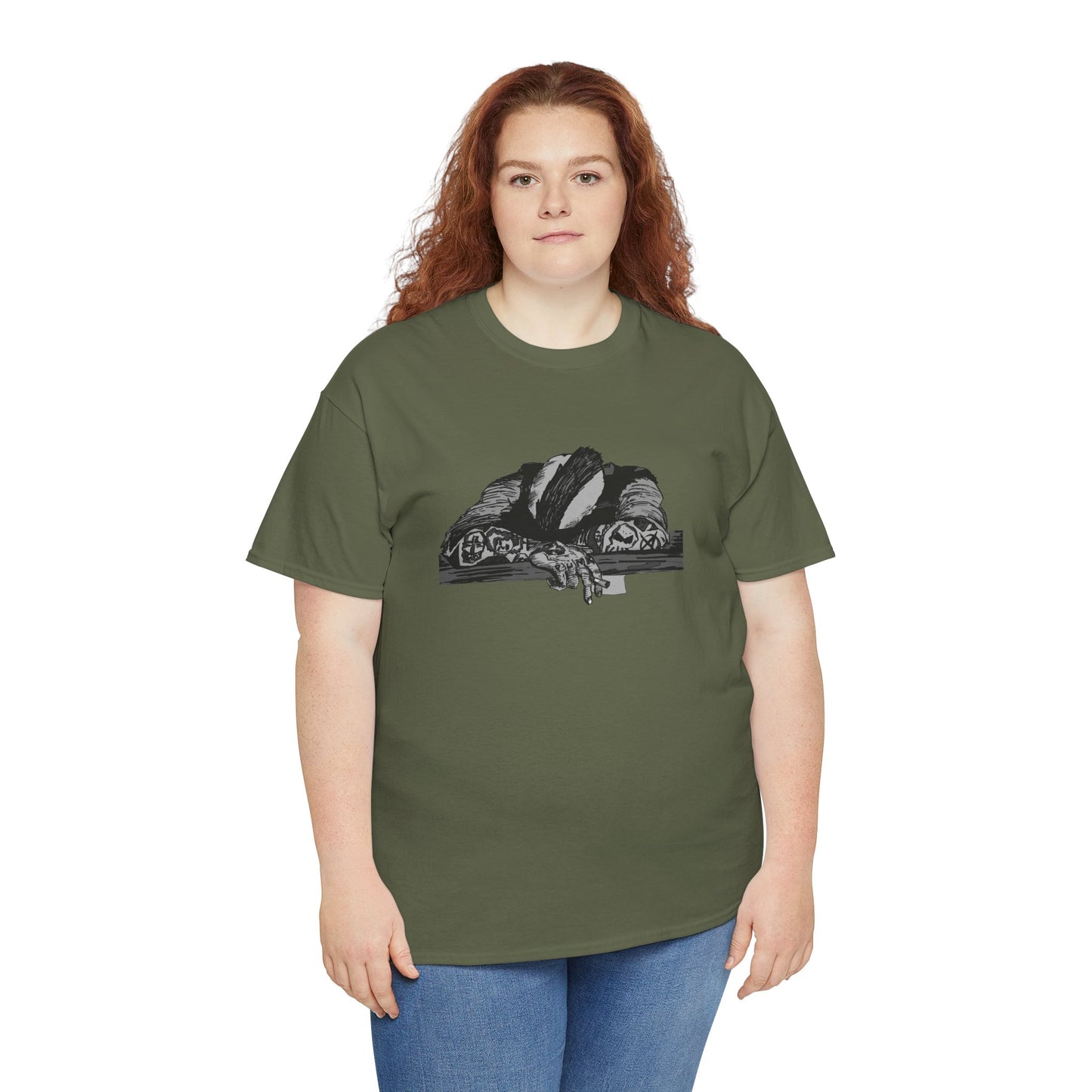 Punk and Done(grayscale) - Graphic Unisex Heavy Cotton Tee - Independent Illustration for Everyday Wear