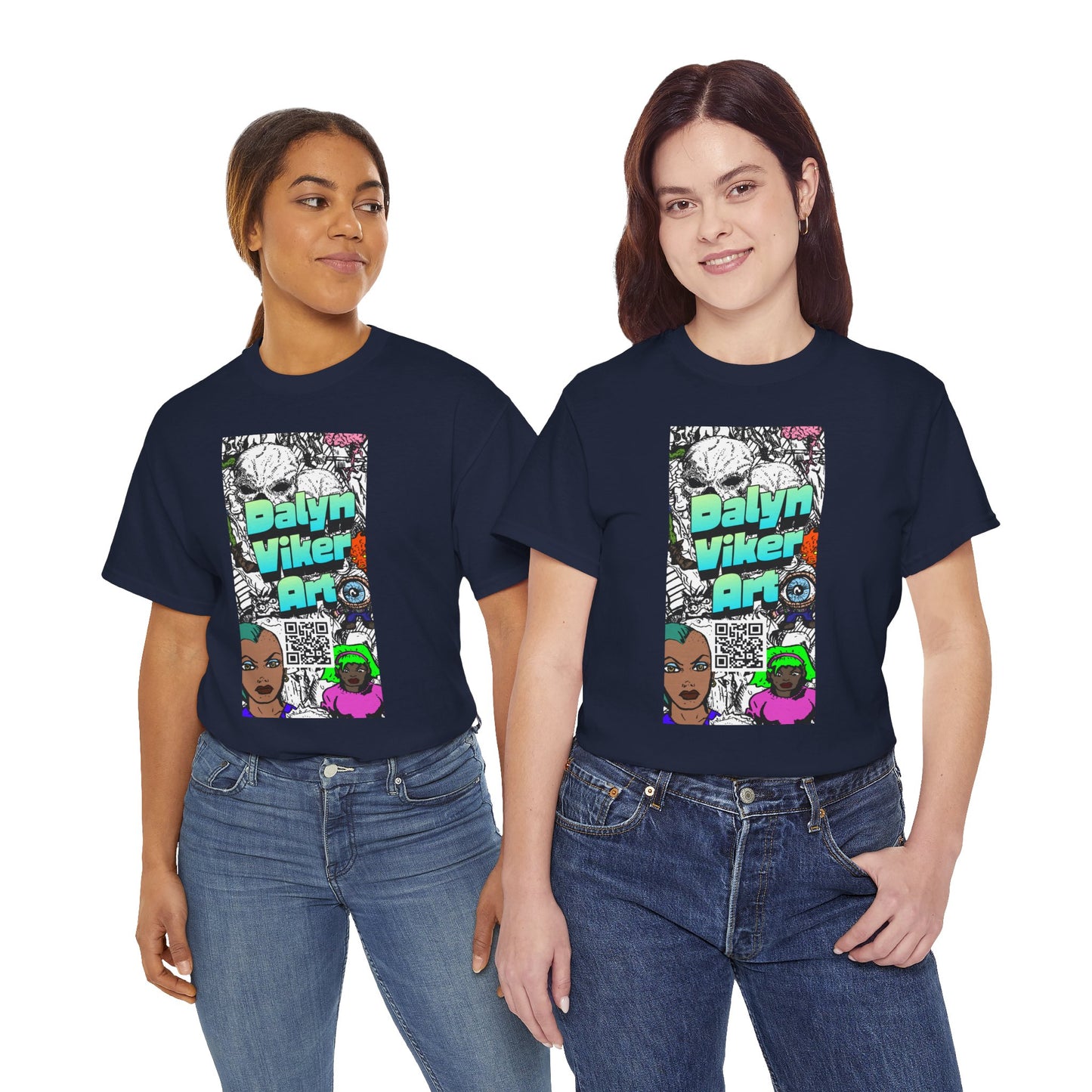 Graphic Art T-Shirt — "Dalyn Viker Art" Vertical Collage Tee