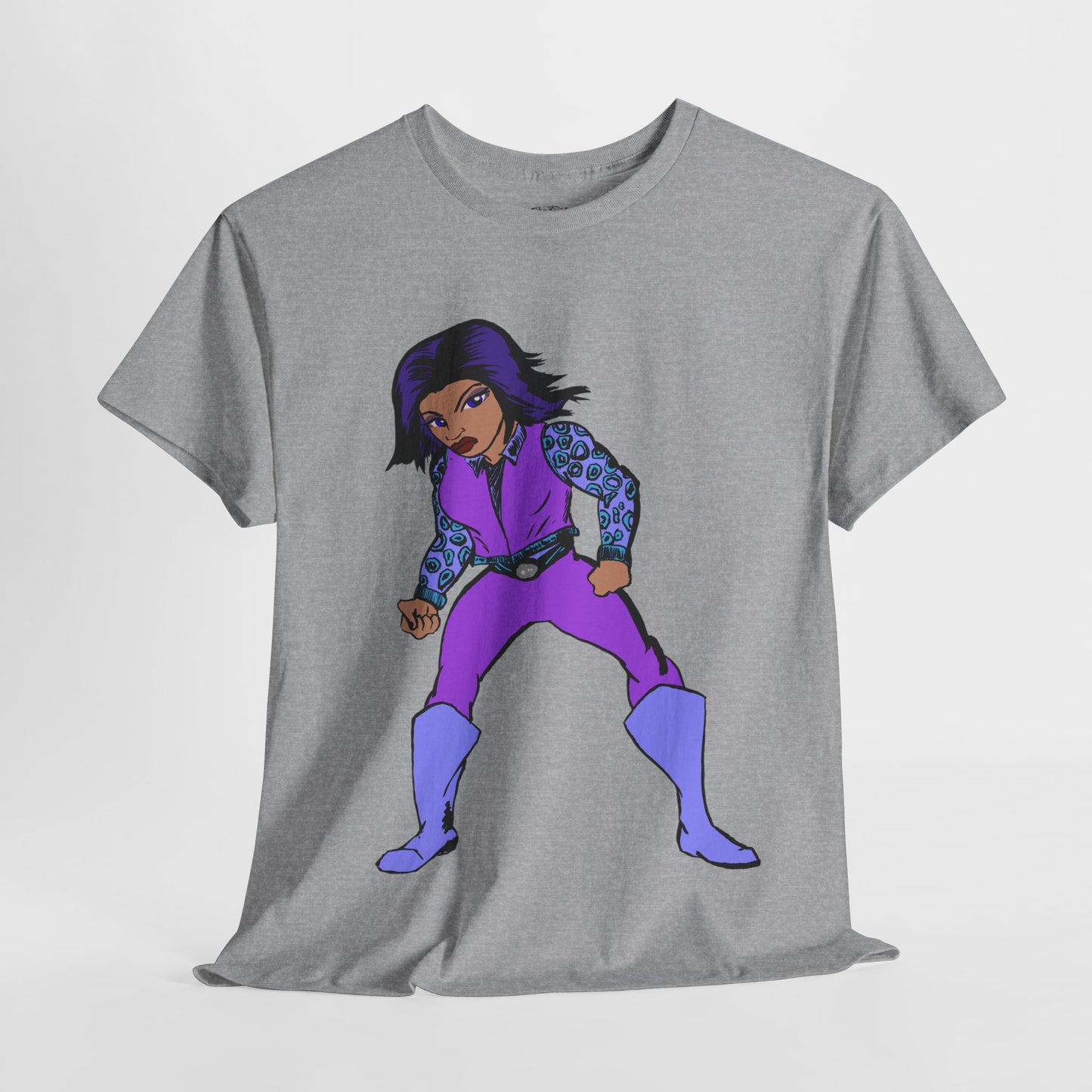Retro Cartoon Hero Woman Character Unisex Heavy Cotton Tee, Vintage Graphic Tee, Fun T-Shirt, Gift for Fans, Casual Wear, Everyday Tee