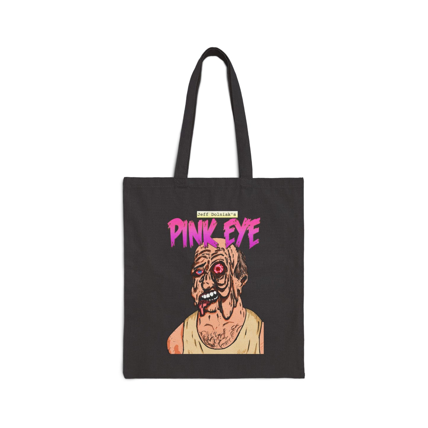 Tote Bag — Retro Horror 'Pink Eye' Illustration Cotton Canvas Tote