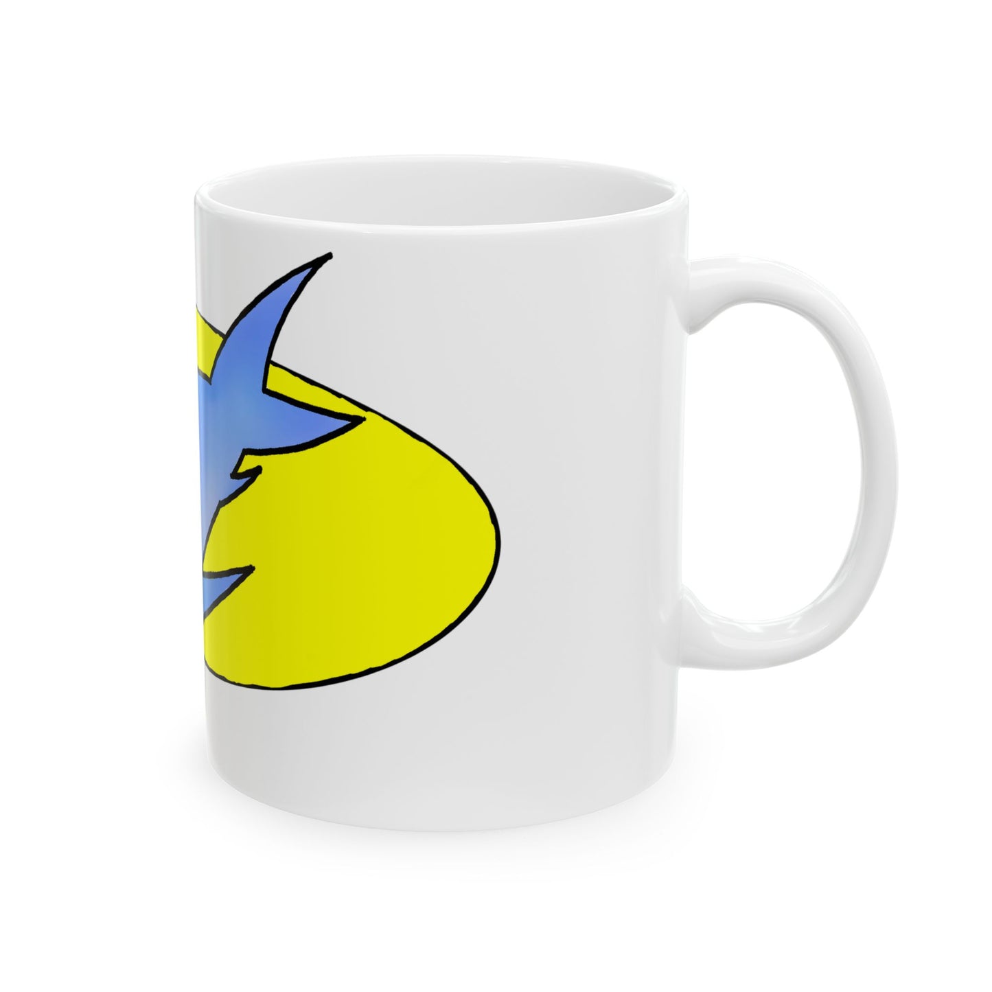 Sharky Ceramic Mug - Fun Gift for Ocean Lovers, Coffee Cup, Shark Enthusiast Mug, Unique Kitchenware, Birthday Present