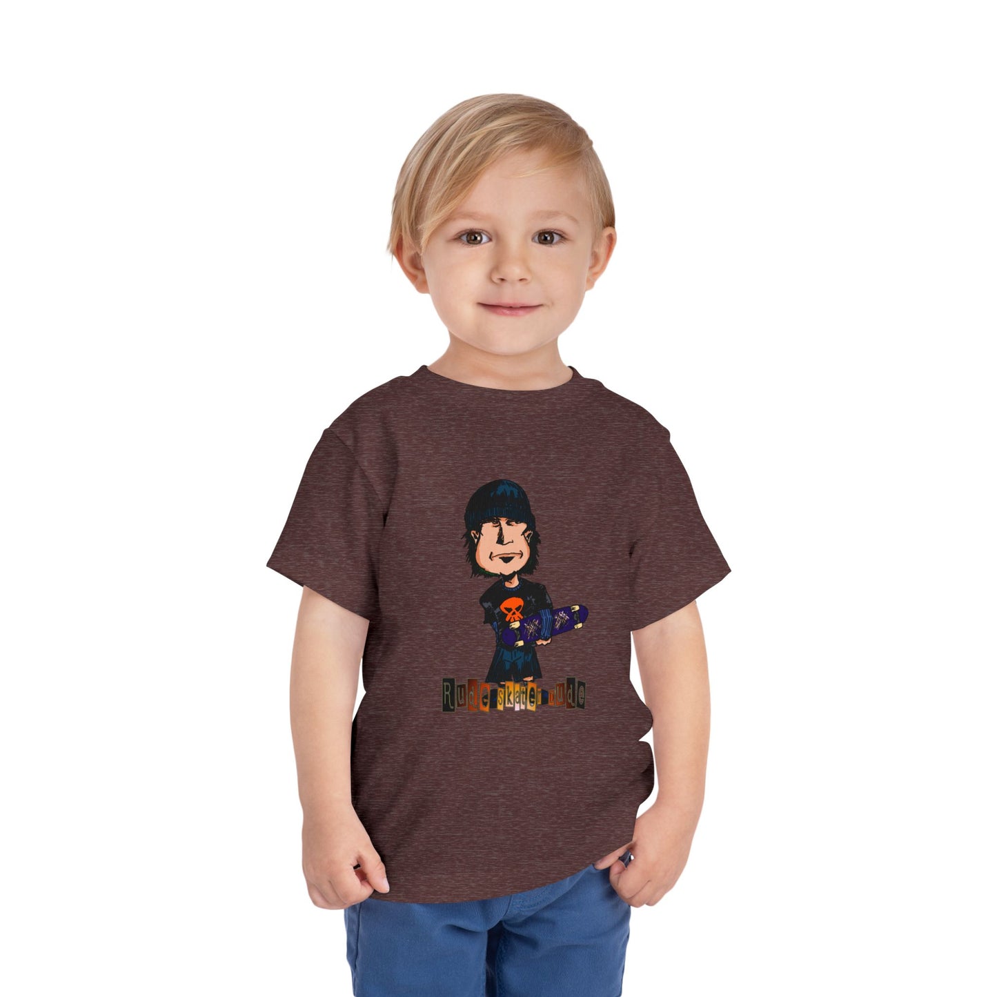 Toddler Tee — Cute Rude Skater Dude Kid Skateboard Graphic Shirt