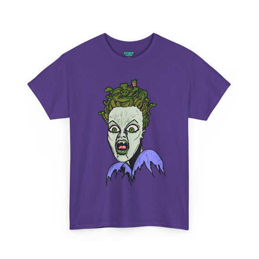 Spooky Medusa Unisex Heavy Cotton Tee - Perfect for Halloween, Horror Fans, Casual Wear, Party Outfits, Graphic Tees