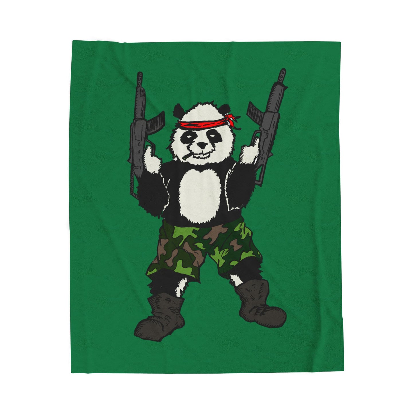 Panda War Velveteen Plush Blanket