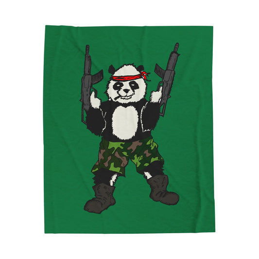 Panda War Velveteen Plush Blanket