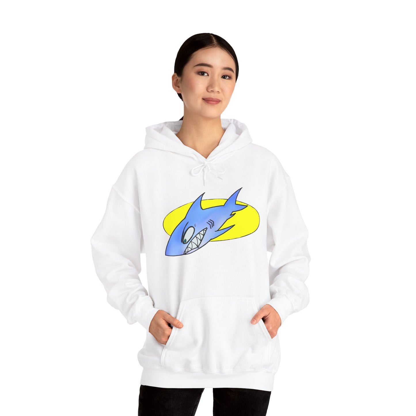 Cool Shark Graphic Hoodie - Unisex Heavy Blend Sweatshirt for Ocean Lovers, Gift for Men and Women, Beach Vibes, Casual Wear, Unique Design