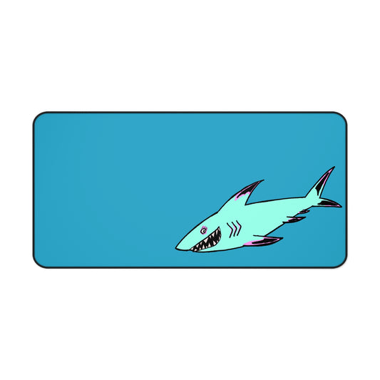 Shark Design Desk Mat, Fun Office Decor, Gaming Accessory, Colorful Mouse Pad, Work from Home Essentials