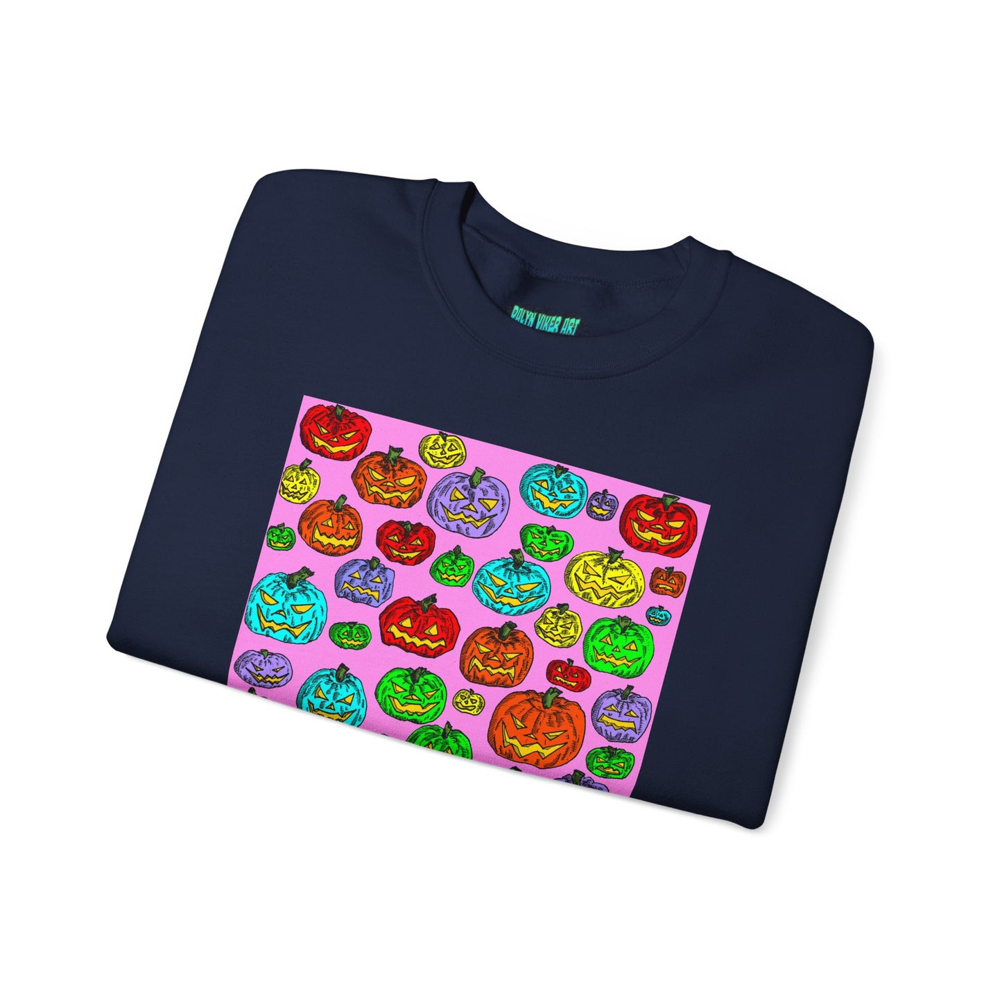 Colorful Pumpkin Crewneck Sweatshirt for Fall Celebrations