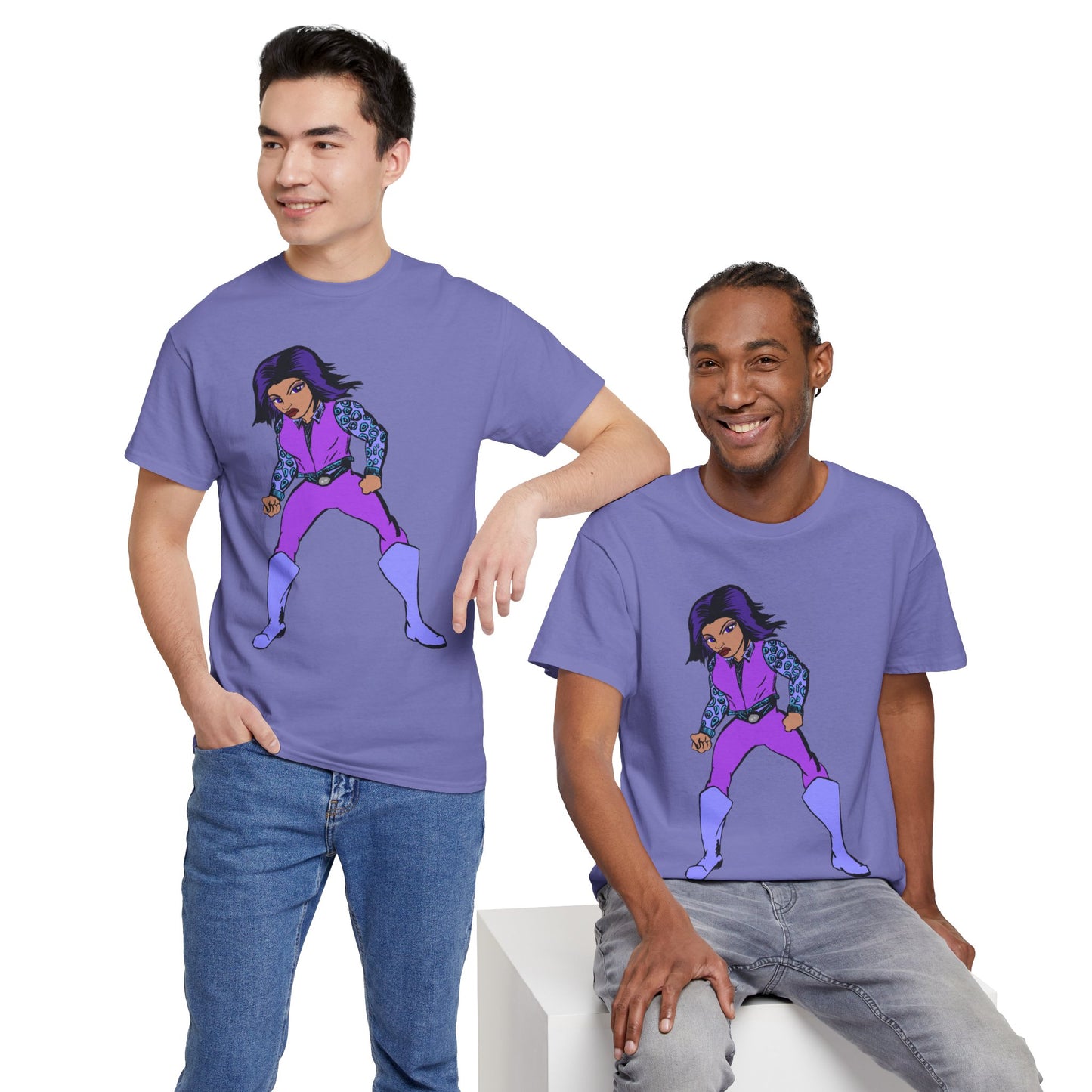 Retro Cartoon Hero Woman Character Unisex Heavy Cotton Tee, Vintage Graphic Tee, Fun T-Shirt, Gift for Fans, Casual Wear, Everyday Tee