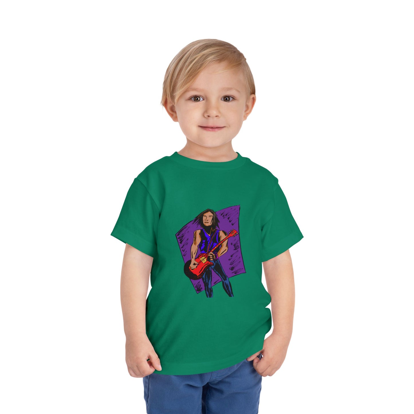 Toddler Tee — Rock Star Guitarist Graphic Kids Shirt