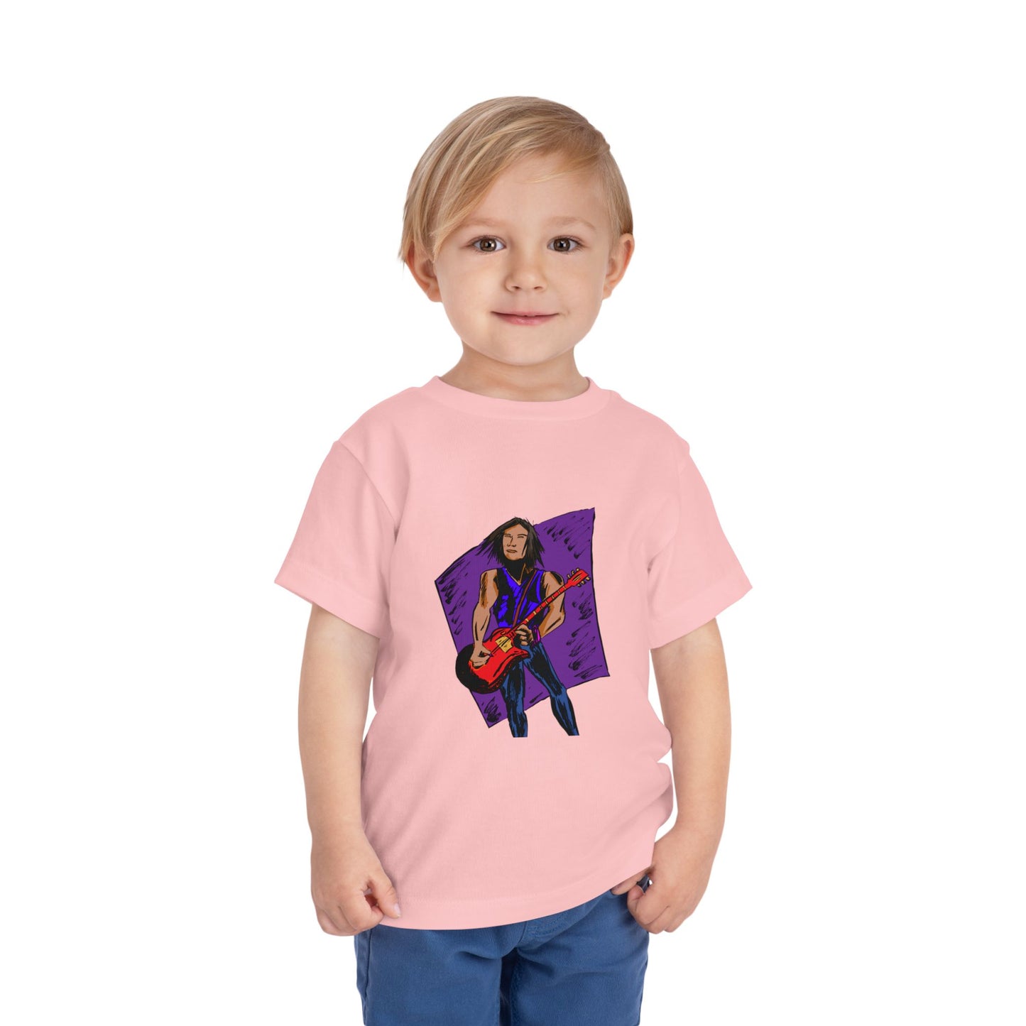 Toddler Tee — Rock Star Guitarist Graphic Kids Shirt