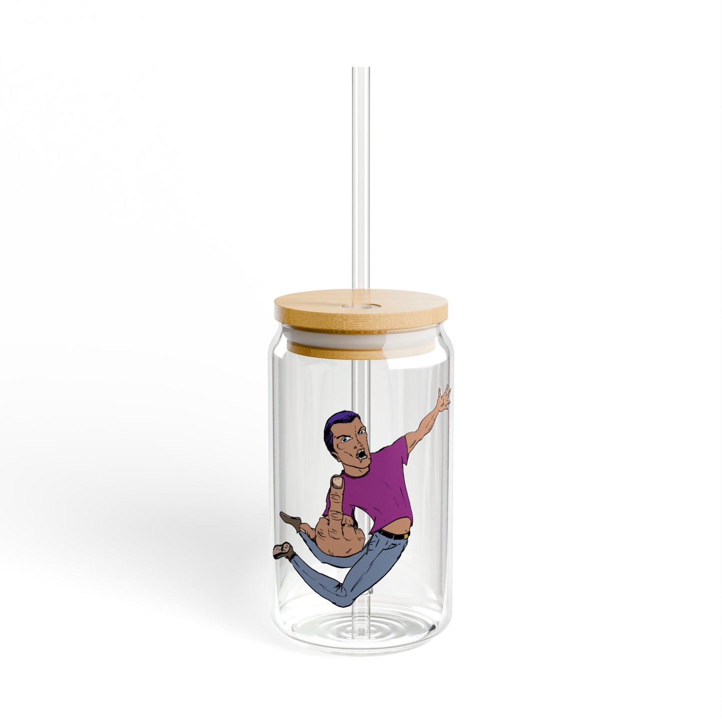 Flying Eff Cool Character Sipper Glass | Fun Water Bottle for Kids, Stylish Beverage Jar, Unique Gift Idea, Home Décor, Summer Essential